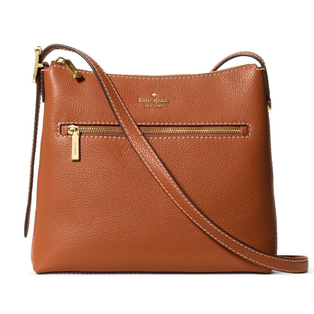 New Kate Spade 454 Large Swingpack Buckle Crossbody Leather Warm Gingerbread